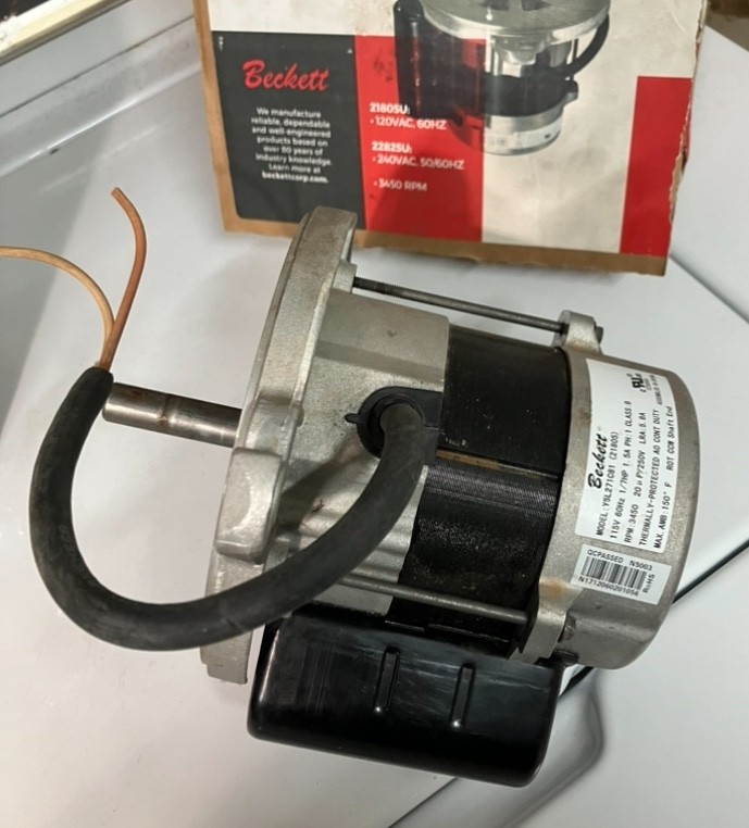 Beckett 21805U PSC Oil Burner Motor (1/7 HP, 3450 RPM)  **FOR PARTS ONLY**-image