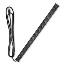 12 Outlet Surge Protector Power Strip-14/3 Black Aluminum-9 Ft Extension Cord