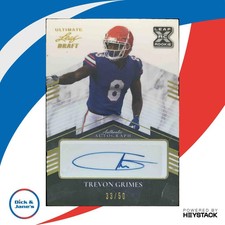 2021 Leaf Draft Trevon Grimes Auto Gold /50 #BA-TG1 Florida Gators