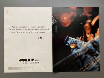 Joker Bros. Jeans The Three Famous Tailors 1994 Vintage Ad Werbung Reklame V3