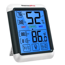 TP55 Digital Indoor Hygrometer Thermometer, 4-Inch Temperature / Humidity Monito