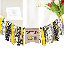 First Brithday Party Decoration Fabric Banners Photo Booth Props for Baby Infant