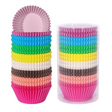 Rainbow Standard Cupcake Liners 400 Count Colorful Paper Baking Cups Disposable