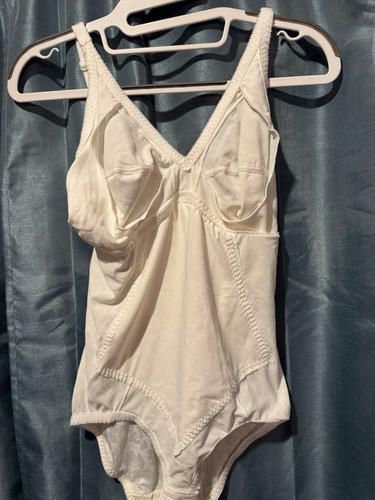 Sears Bodysuit Briefer Girdle Ivory White Size 38C Shapewear Vintage Style 31845 - Picture 8 of 24