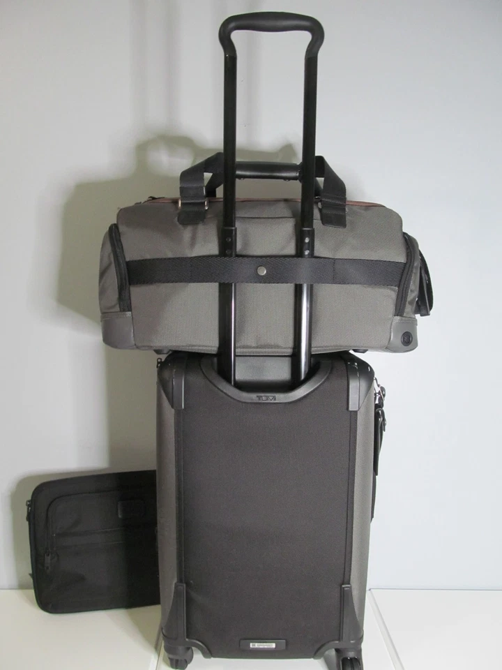 TUMI Briley Black/Brown Expandable 22" Carry On & Matching Weekend Duffle, NWT - Image 3 of 4