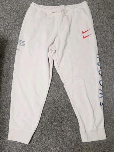 Nike Sportswear Double Swoosh Mens Sz XXL Fleece Pants Ivory DJ046 G1N