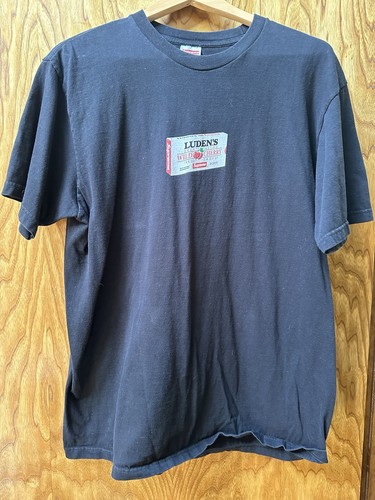 Supreme Ludens Cough Drops Box Logo Black T-Shirt Men's (L) Wild Cherry