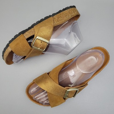 Birkenstock Siena Sandals 38 / 7.5 Brown Allover Mink Suede Exquisite Slides