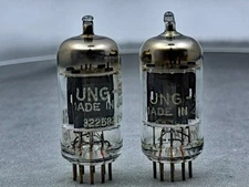 (2) TUNG-SOL 12AU7 ECC82 Vacuum Tubes Long Gray Plates Horseshoe Getters NOS