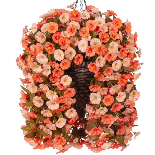Artificial Fake Fall Hanging Flowers Plants Basket for Outdoor Autumn ...