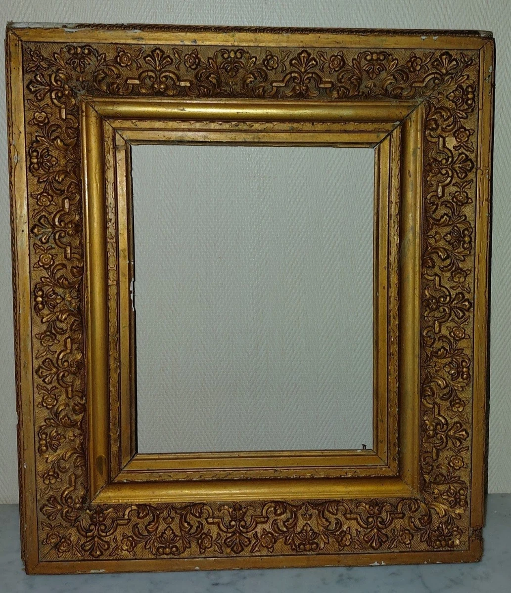 DUCIHBA Lot de 2 cadres photo en bois antique doré orné vintage classique - Avec passe-partout