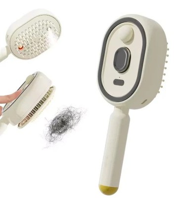 2026 New 3-in-1 Electric Steam Hair Straightener Brush Cordless USB Rechargeable