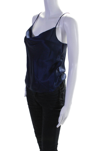 Intermix Womens Silk Sleeveless Spaghetti Strapped Draped Camisole Blue Size S - Imagen 2 de 4
