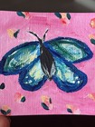ACEO Insect Butterfly Flower Acrylic Painting 2.5x3.5 by Katie Love-Pride — photo 3
