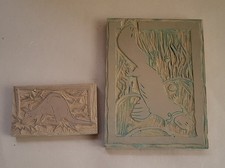 Kangaroo & Platypus Linocut Blocks For Printmaking Handmade