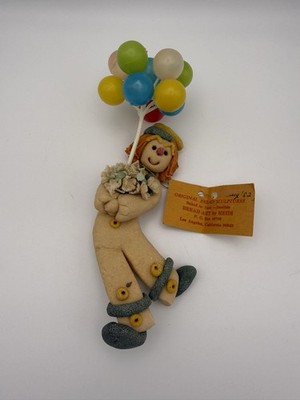 Vintage Bread Dough  Flour Children  Balloon Figurine w Original Tag