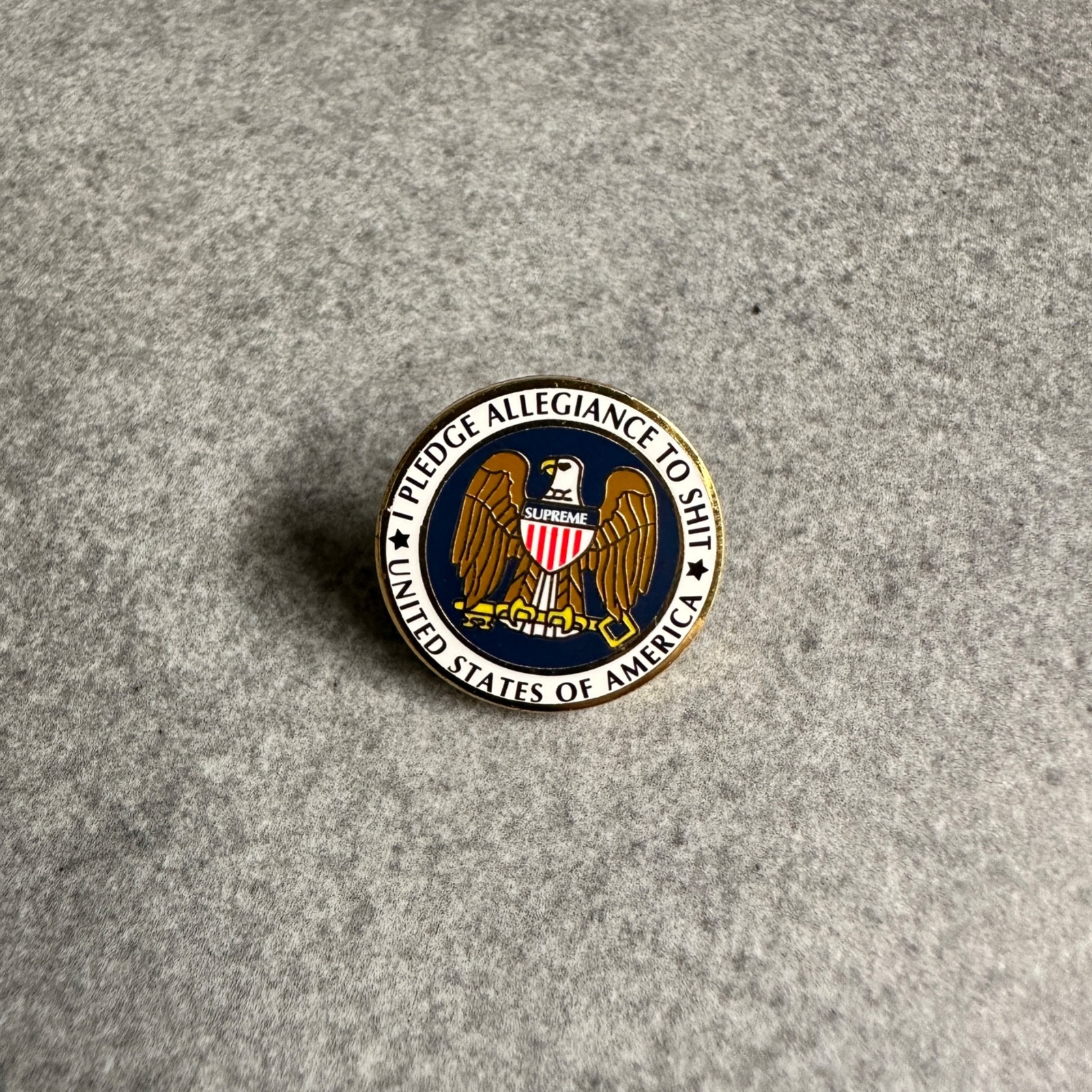 SUPREME PLEDGE ALLEGIANCE PIN BADGE