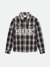 RHUDE MEN'S MULTI PLAID RACING FLANNEL SHIRT MSRP 1175