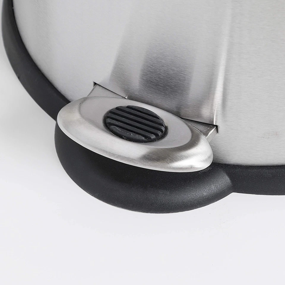 Honey-Can-Do TRS-01448 Oval Stainless Steel Step Can, 5-Liter,grey , Silver - Image 2 of 3