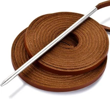 Softball and Baseball Glove Lace Kit - Mitt Leather Lacing 6“ x 6", Tan 