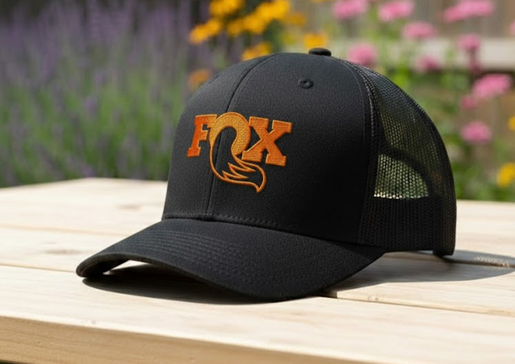 - Black Mesh Back Trucker Cap - Orange