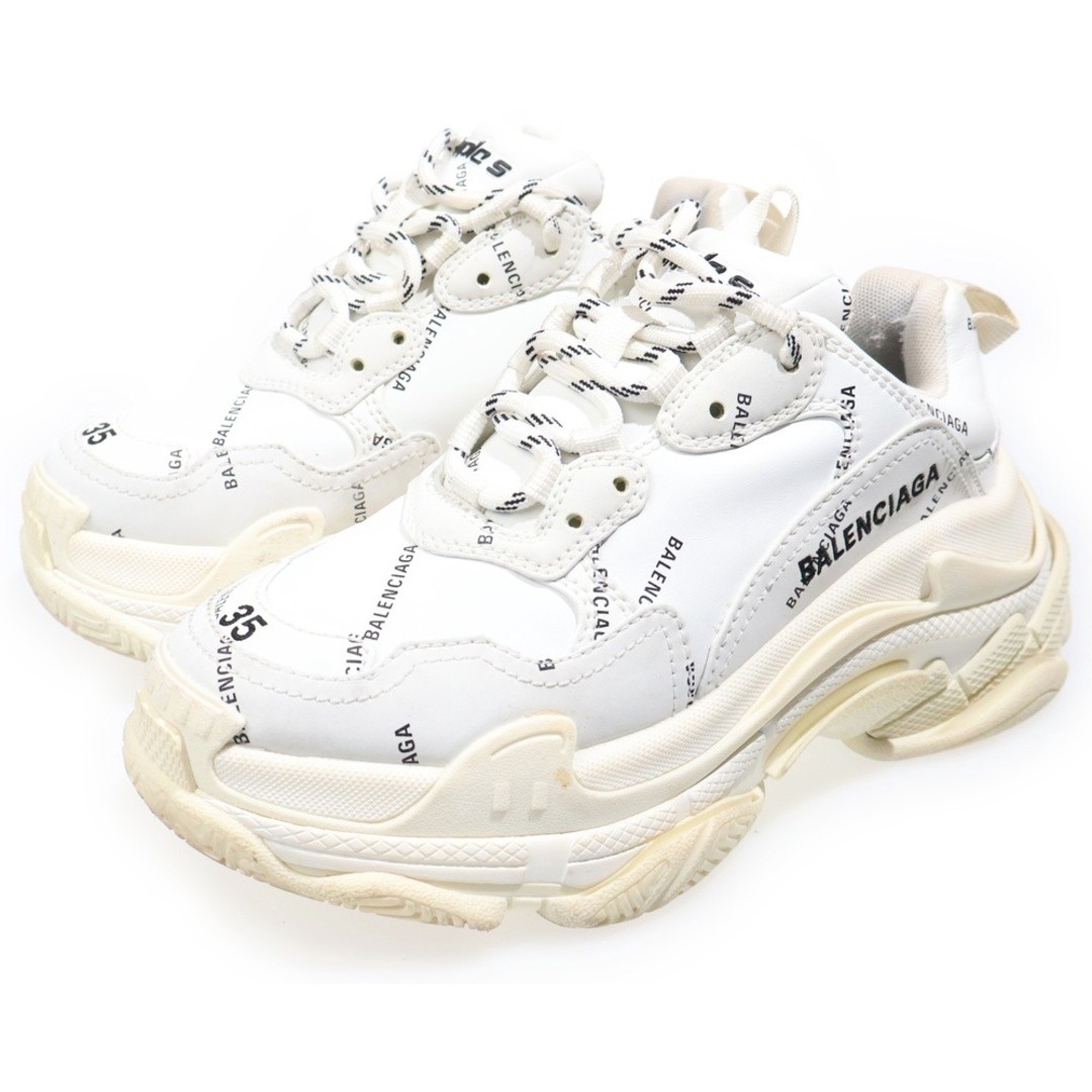 BALENCIAGA Triple S Lace up Low Cut Shoes Sneakers White 524039 Used f9a394b04a8 thumbnail 2