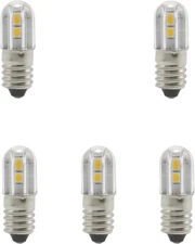 E10 LED Light Bulb,5 PCS 120V Warm White Lamp 1W 100LM 120V, 