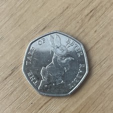 Extremely Rare Peter Rabbit 50p 2017 Coin