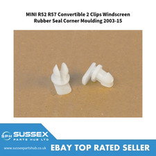 MINI R52 R57 Convertible  2 Clips Windscreen Rubber Seal Corner Moulding 2003-15