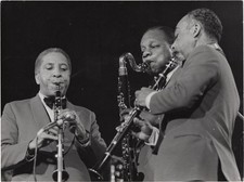 Duke Ellington ORIGINAL PHOTOGRAPH OF HAROLD ASHBY HARRY CARNEY AND #159963