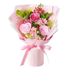 Preserved Rose Bouquet with Vase 3 Pink Real Forever Roses Flower for Deliver...