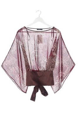 ZERO Transparenz-Bluse Damen Bluse Gr. DE 36 rot Casual-Look