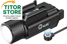 CVLIFE 1500 Lumens Pistol Flashlight Magnetic Rechargeable, White LED Light 
