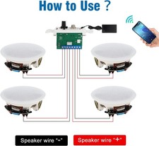 Herdio 6.5'' Bluetooth Ceiling Speakers 600W  In Wall Amplifier Receiver