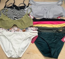 Xhilaration Swimwear Womens Jrs Size L 8-10 Mixed Bottoms Tops Set Lot of 12
