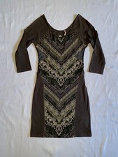 Free People, Women's Dress, Brown, Stretch, 3/4 Sleeve, Size XS.