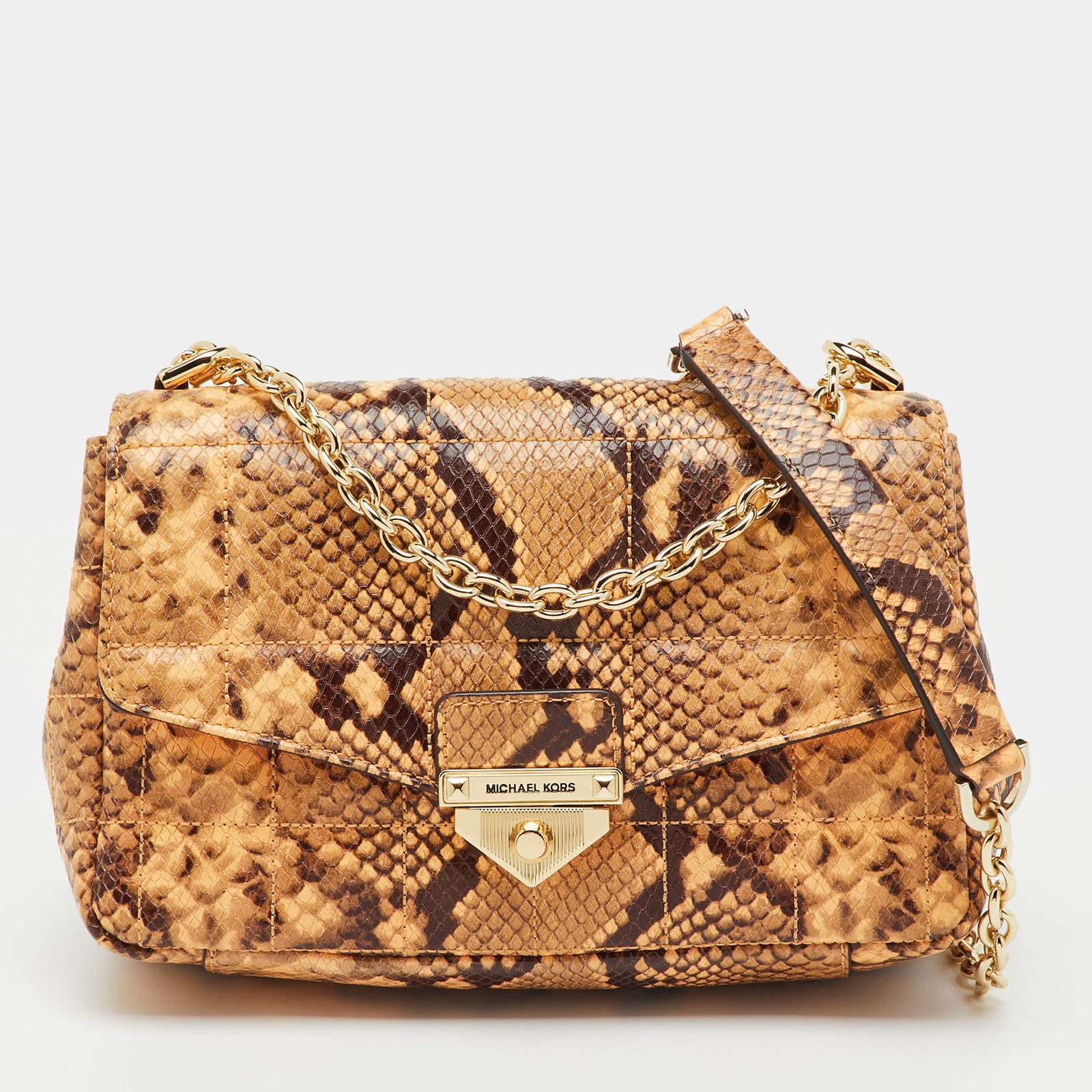 Michael Kors CreamBlack Python Embossed Leather L… - image 1