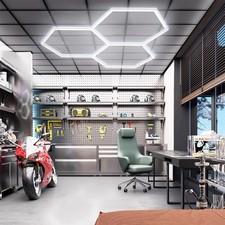 3 Hexagon LED Light Honeycomb Lighting for Car Detail Retail Garage Workshop GYM