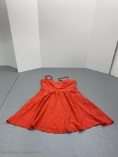 Express Dress Womens Medium Red Sundress Spaghetti Strap Smocked A-Line Summer