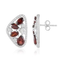 Cavill Granat Ohrringe 3,75Ct Dreieck Sterlingsilber 925 Platiniert Damen