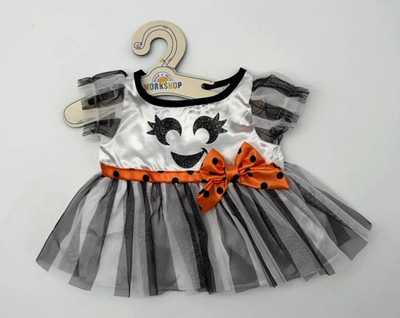 Build a Bear Halloween Ghost Dress White Orange Black NWT