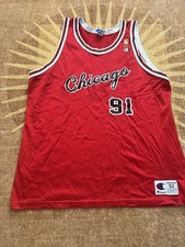 Vintage Dennis Rodman Champion Jersey Gold 50th Anniversary Size 52