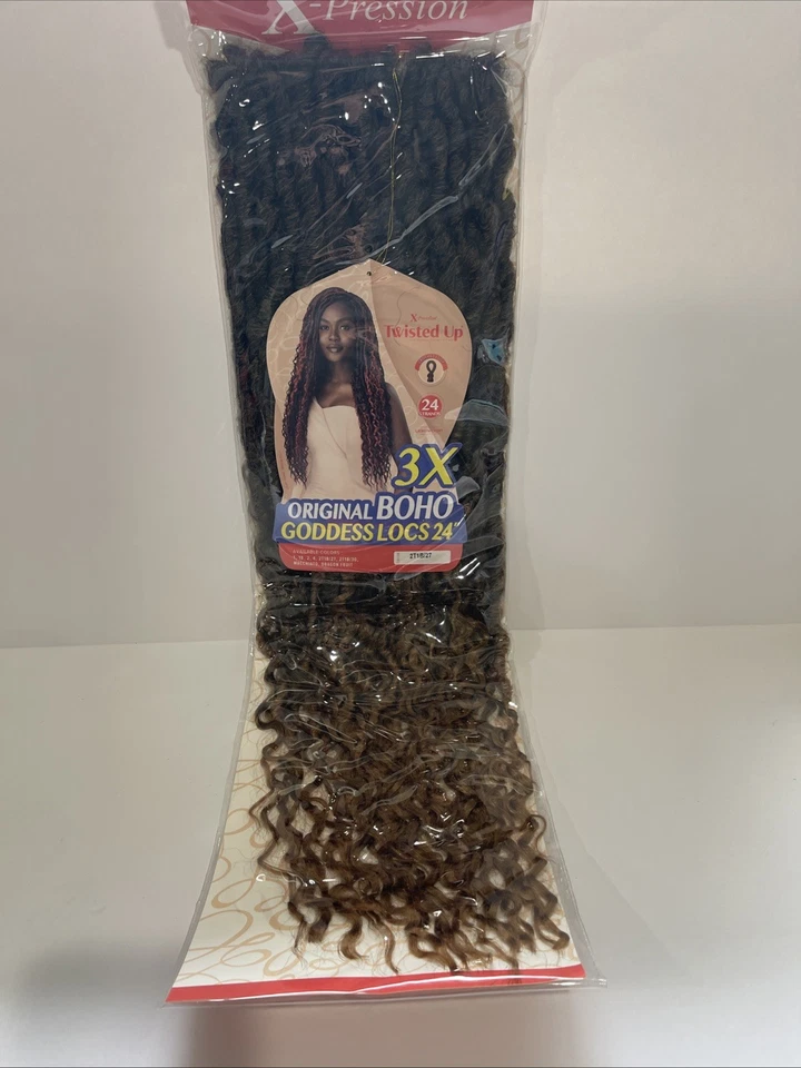 "Lazo de ganchillo retorcido Outre X-Pression 2T1B/27 24 hebras Goddess Locs 24""" Foto 4 de 4