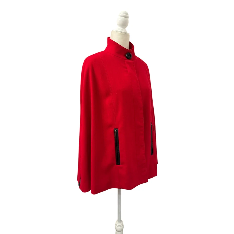 Женский красный плащ Ellen Tracy с отделкой из искусственной кожи размер PS - Изображение 2 из 4
