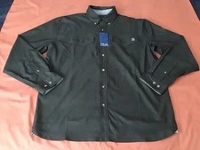 HUK Hawser Heather Flannel L/S Button Shirt Men-Medium Seaweed Green   NEW/TAGS