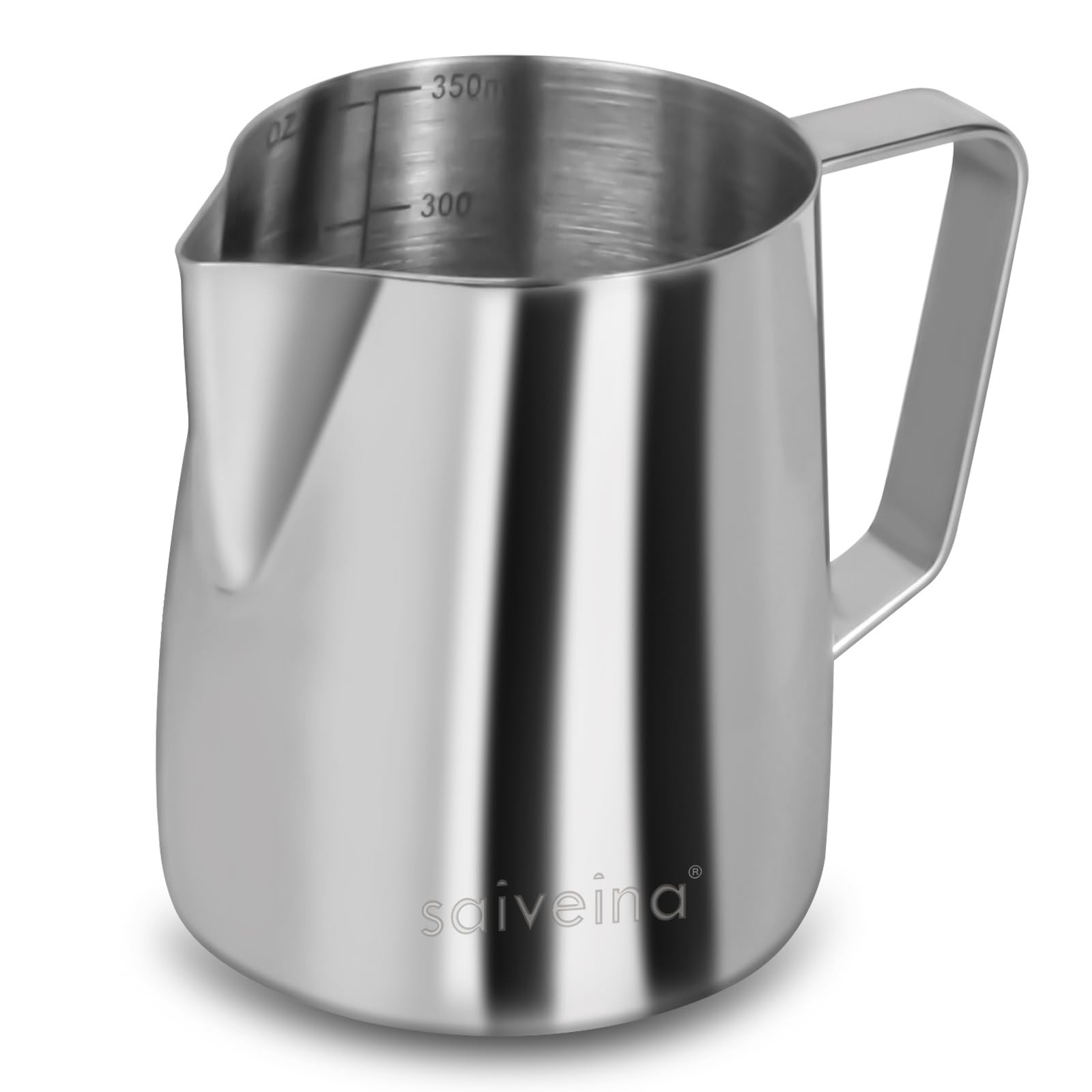 Milk Frothing Pitcher, 12 Oz Milk Frother Steamer Cup Stainless Steel Espress...