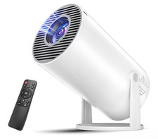 Portable 270° Rotating IPS 1080P Projector Android HDMI USB Wi-Fi White