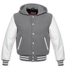 Men  s Wool Varsity Jacket Hoodie Casual Street Letterman Bomber Outfit