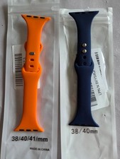 2-Pack Silicone Thin Slim Narrow Sport Band for Apple Watch 38mm 40mm 41mm Strap