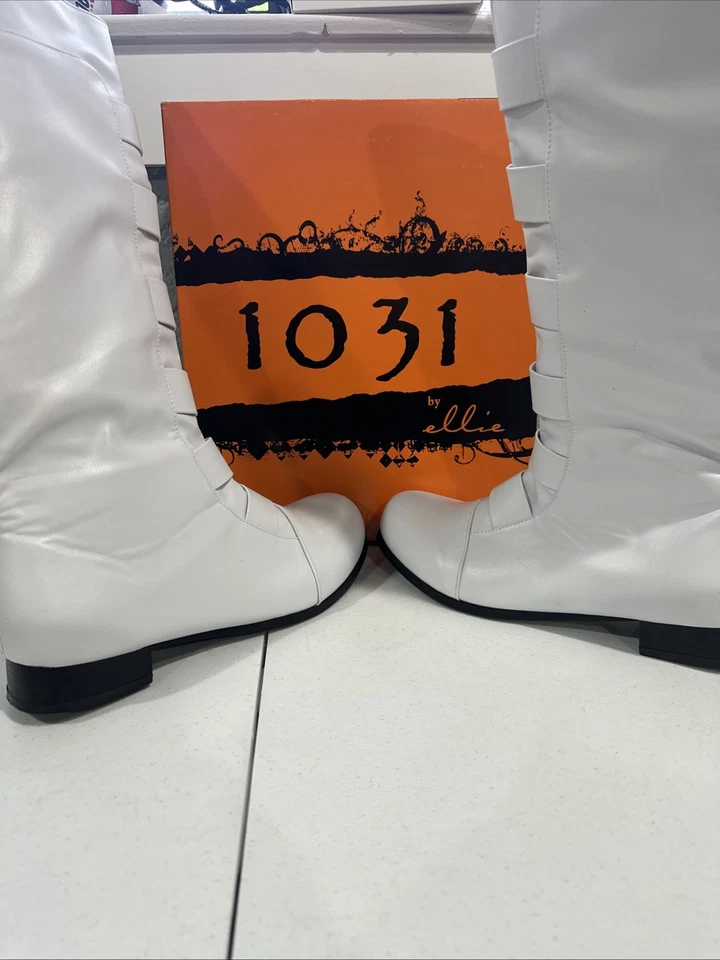 Botas Ellie Shoes 1” salto alto joelho - Branco, (10/11) m EUA - Imagem 3 de 4